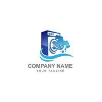 Laundry Logo Design Vector Icon Template Element.