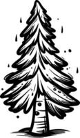 christmas tree illustration on white background photo