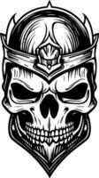 skull and crossed swords. black and white illustration isolated on background. photo