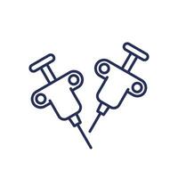 biopsy procedure line icon on white vector