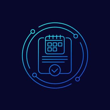 appointment or event schedule icon, linear design vector