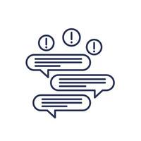 too many emails and messages line icon vector