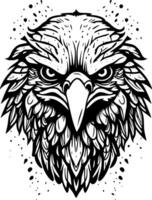 black and white illustration of a eagle with wings photo