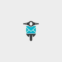 scooter correo logo icono vector diseño