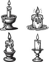 Candle Holder Illustration. vector