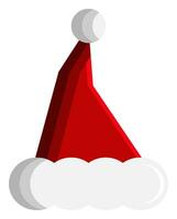 santa or christmas hat icon. simple 3d vector for Christmas holiday ornament designs such as greeting cards, banners, flyers, social media.