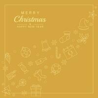 abstract christmas background, line pattern of christmas icons with interesting shapes. vector illustration for banner, greeting card, social media, web.