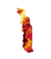 ir mapa com a bandeira cores sombreado alívio mapa 3d ilustração png