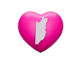 3d Pink Heart With 3d White Map Of Belize , 3d Illustration png