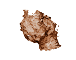 Map of Tanzania in old style, brown graphics in a retro style Vintage Style. High detailed 3d illustration png