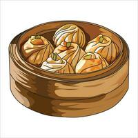 Dimsum vector illustration, suitable for sticker and graphic design elements