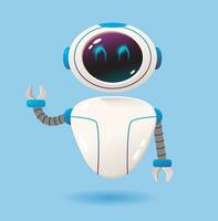 Funny technological online assistant, bot or  helper with artificial intelligence. Cartoon vector illustration