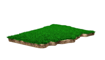 nova gales do sul mapa terra geologia do solo seção transversal com grama verde e textura do solo de rocha ilustração 3d png