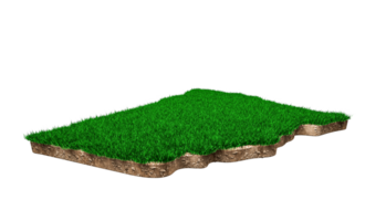 Nieuw Zuid-Wales kaart bodem land geologie dwarsdoorsnede met groen gras en rotsgrond textuur 3d illustratie png