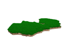 carte de la zambie coupe transversale de la géologie des sols avec de l'herbe verte et de la texture du sol rocheux illustration 3d png