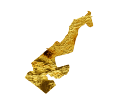 Monaco Map Golden metal Color Height map 3d illustration png