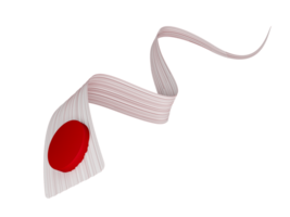 Abstract Japan flag ribbon Red and White 3d illustration png