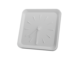 3d Simple White Square Wall Clock, Seven Thirty Half Past 7, 3d illustration png