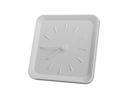 3d Simple White Square Wall Clock Seven Forty Five Quarter To 8  3d illustration png