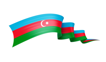 3d flagga av azerbaijan 3d skinande vinka flagga band , 3d illustration png