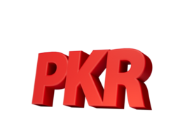 3d rouge brillant pakistanais roupie pkr devise icône , 3d illustration png