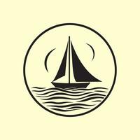 Ship Sailboat Logo Vector, Illustration Of a Sailboat vector