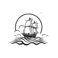 Ship Sailboat Logo Vector, Illustration Of a Sailboat vector