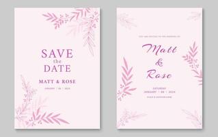 Elegant wedding invitation card template. Minimalist wedding invitation cover design. Vector