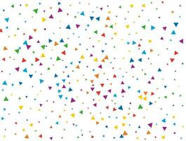 New Year Triangular Confetti. Light Rainbow glitter confetti background. Colored festive texture vector