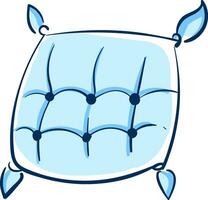 vector ilustración de un ligero azul almohada con oscuro azul botones blanco antecedentes.