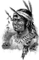 Coreguaje Indian of Amazonas, Brazil, vintage engraving vector