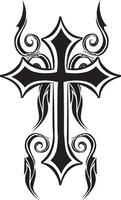 tatuaje diseño de cristiano cruz, Clásico grabado. vector