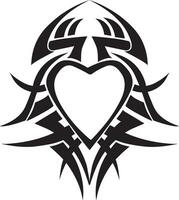 corazón forma tatuaje diseño, Clásico grabado. vector