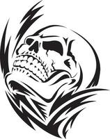 Human skull tattoo, vintage engraving. vector