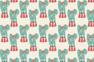 cute elephant on drum of circus seamless pattern vector