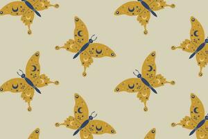 seamless pattern with butterfly in magic cartoon vector