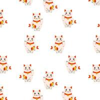 animal print, maneki neco pattern for nursery girl vector