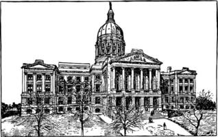 Georgia State Capitol, Atlanta vintage illustration vector