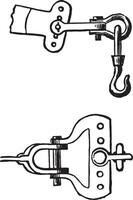 Elevation and plan Wilkie regulator, vintage engraving. vector