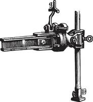 Side view of the stem of the front end of Eckert and its relationship with age, vintage engraving. vector