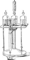 Saacke apparatus, vintage engraving. vector