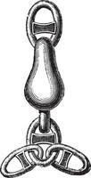 Swivel bower, vintage engraving. vector