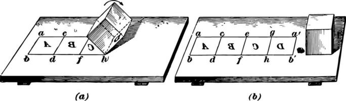 Development Of Rectangular Prism vintage illustration. vector