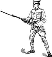 Left Handed Rifle, vintage illustration. vector