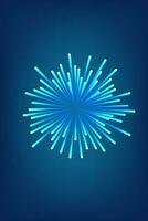Abstract laser firework explosion concept in blue background. vector