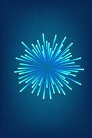 Abstract laser firework explosion concept in blue background. vector