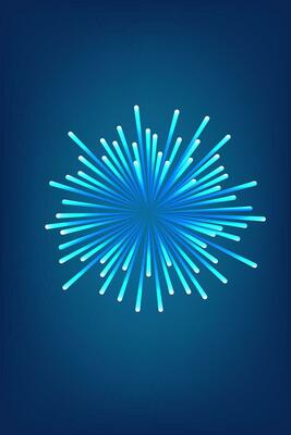 Abstract laser firework explosion concept in blue background.