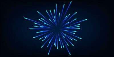 Abstract laser firework explosion concept in blue background. vector