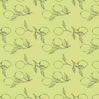 pattern of lemon and lime graphics on branches vector