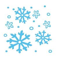 snow pattern in blue flakes on white background vector